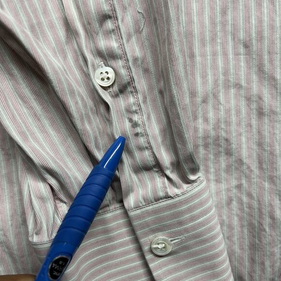 Ermenegildo Zegna Men’s Large Stripped Long Sleeve Button Up Dress Shirt (43/17) - Picture 2 of 8